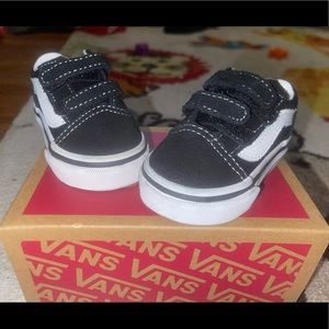 Black and white vans.